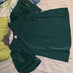 Milk & Honey Forest Green Bell Sleeve Top